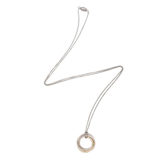David Yurman Jewelry - David Yurman 14k Gold Sterling Silver Crossover Pendant Necklace